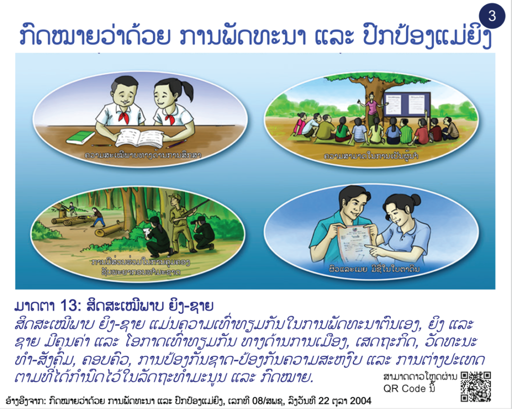 Cover image for ກົດໝາຍວ່າດ້ວຍ ການພັດທະນາ ແລະ ປົກປ້ອງແມ່ຍິງ